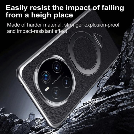 Honor Magic7 (PTP-AN00) - Top Grain Leather MagSafe Magnetic Holder Phone Case