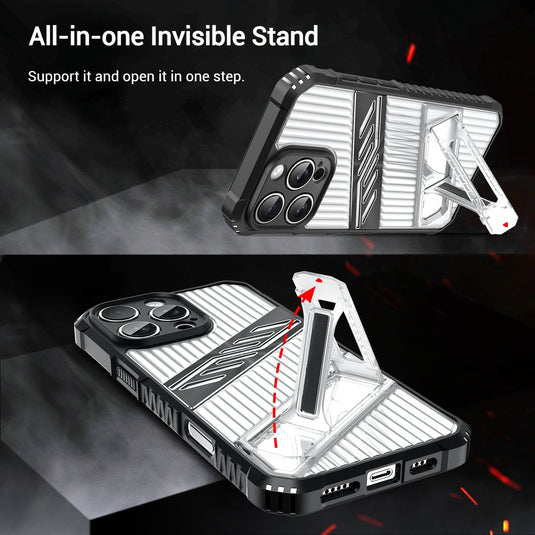 [Built-in Invisibla Bracket] Apple iPhone 16e Transparent Shockproof Protective Case - Polar Tech Australia