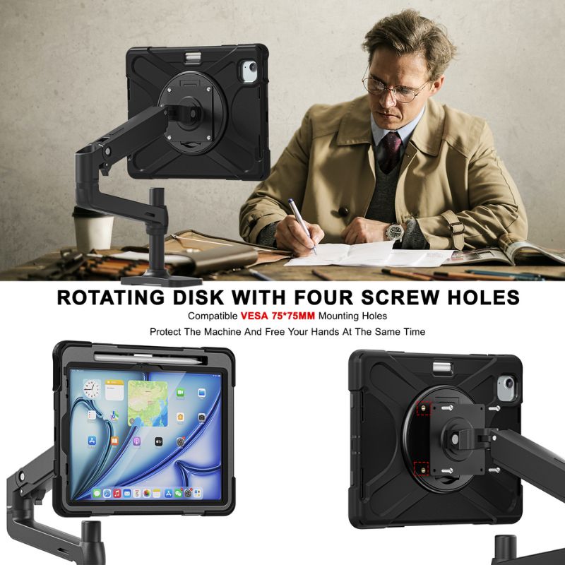 Chargez l&#39;image dans la visionneuse de la galerie, Apple iPad Air 6/6th  11&#39;&#39; &amp; Air 4/5 10.9&#39;&#39; &amp; Pro 1/2/3/4 11&#39;&#39; - 360 Degree Rotate Shockproof Heavy Duty Tough Stand Case Cover With Pen Holder - Polar Tech Australia
