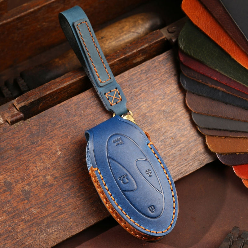 Load image into Gallery viewer, Hyundai Handcrafted Genuine Leather Car Key Fob Protective Case Cover For Ionic 6, Kona EV, Grandeur GN7
