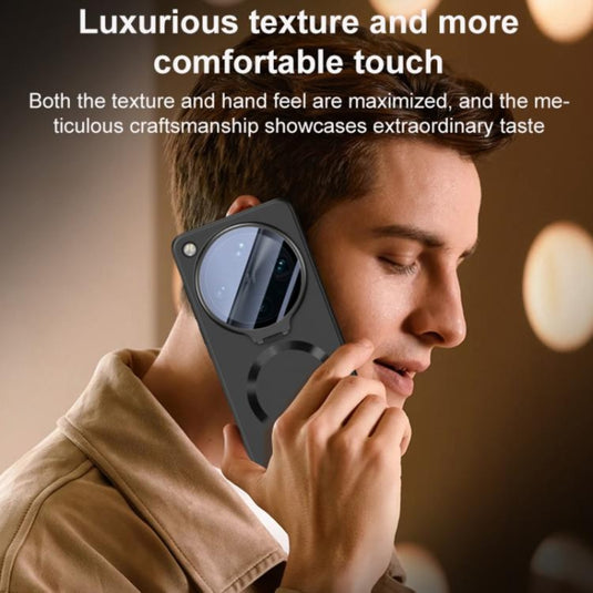 OPPO Find X9 Ultra - Ice Crystal Solid Color U-Shaped Magnetic Invisible Lens Holder Frosted Phone Case - Polar Tech Australia