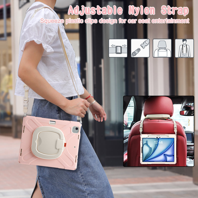 Cargue la imagen en el visor de la galería, Lenovo Tab M11 11.0&quot; 2024 (TB-330XU/330FU) - Multifunctional Shockproof Heavy Duty Series Case With Shoulder Strap
