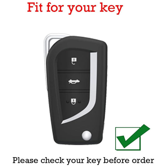 Toyota Handcrafted Genuine Leather Folding Car Key Fob Protective Case Cover For RAV4, Avalon, Avensis, Aygo, Camry, Corolla