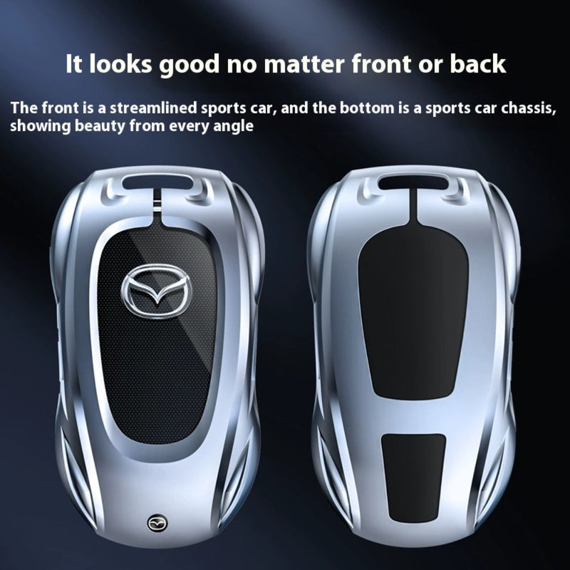 Chargez l&#39;image dans la visionneuse de la galerie, Mazda Stylish Metal Car Key Fob Case Cover For CX-5, CX-3, CX-30, CX-8, MX-5, Mazda3,6
