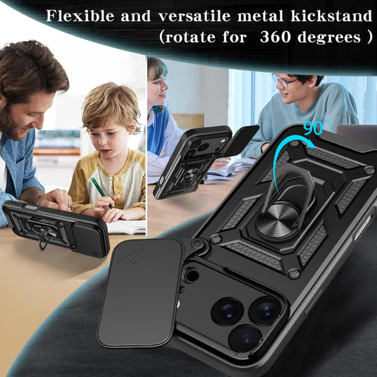 Apple iPhone 17 Air - Shockproof Armour Heavy Duty Phone Case with Ring Holder & Camera Protection