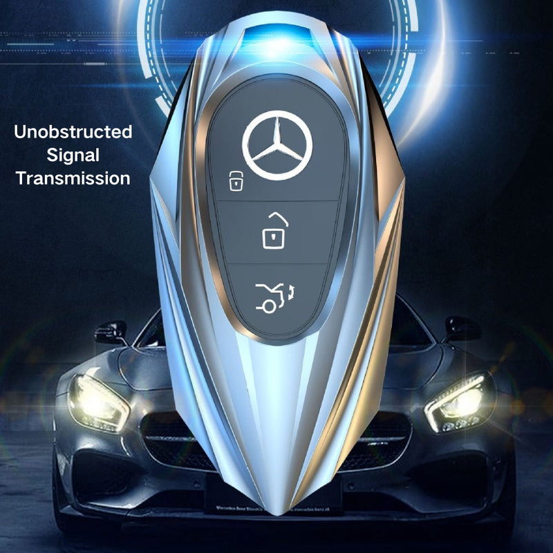 Chargez l&#39;image dans la visionneuse de la galerie, Mercedes Benz Mecha Style Zinc Alloy Car Key Fob Case Cover For Benz A, B, C, E, S, G-Class, GLA, GLB, GLC, GLE, GLS, CLA, CLS, EQC
