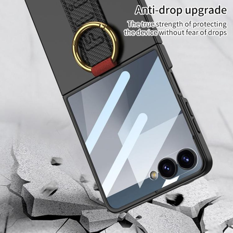 Cargue la imagen en el visor de la galería, Samsung Galaxy Z Flip7 5G - Integrated Ultrathin Shockproof Phone Case with Ring Wrist Strap
