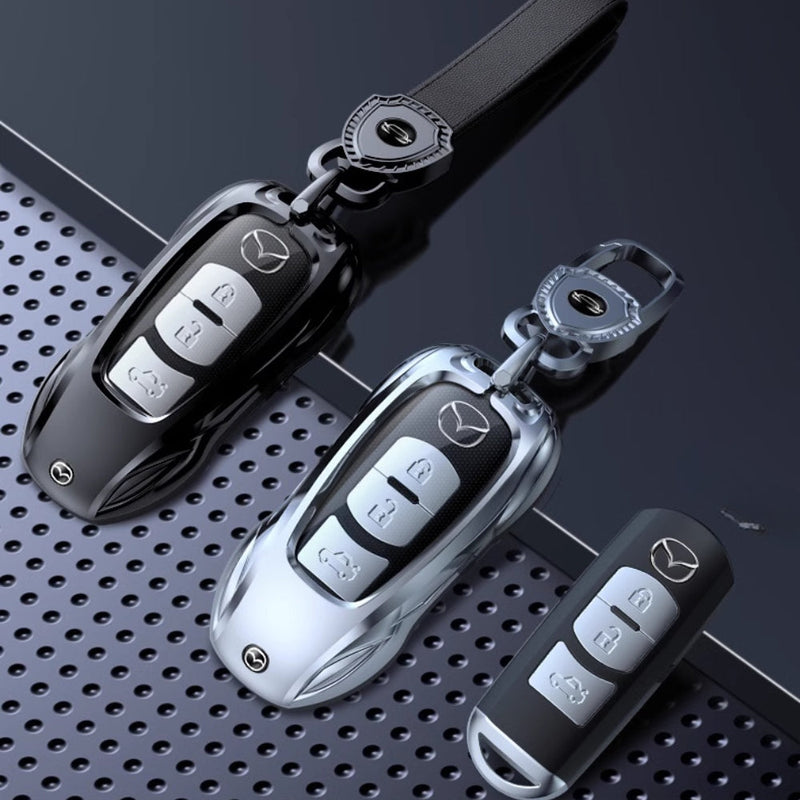 Chargez l&#39;image dans la visionneuse de la galerie, Mazda Stylish Metal Car Key Fob Case Cover For CX-5, CX-3, CX-30, CX-8, MX-5, Mazda3,6
