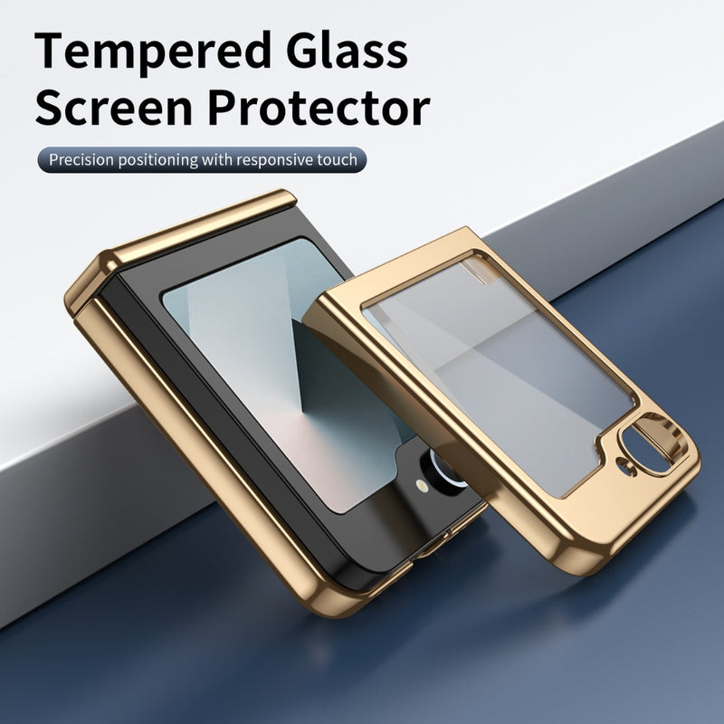 Load image into Gallery viewer, Samsung Galaxy Z Flip8 5G - Electroplated Vegan Leather Full-Body Shockproof Phone Case

