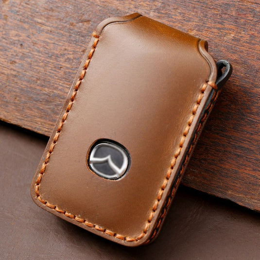 Mazda Handcrafted Genuine Leather Folding Car Key Fob Case Cover For CX-5, CX-3, CX-30, CX-9