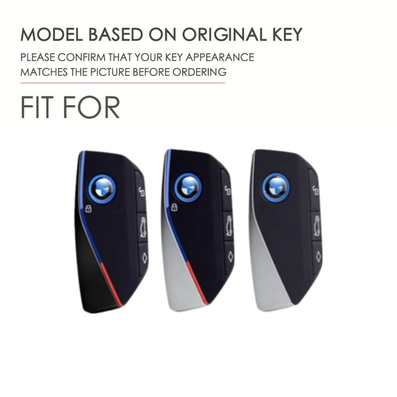 Load image into Gallery viewer, BMW Zinc Alloy + Leather Protection Car Key Fob Case Cover For X1, X6, X7, ix1, ix40, ix50
