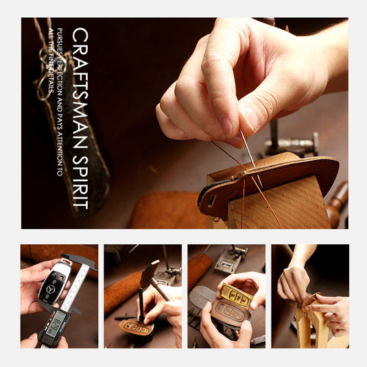 Audi Handcrafted Genuine Leather Car Key Fob Case Cover For A3, A4, A5, A6, A8, Q2, Q5, Q7, Q8, e-tron