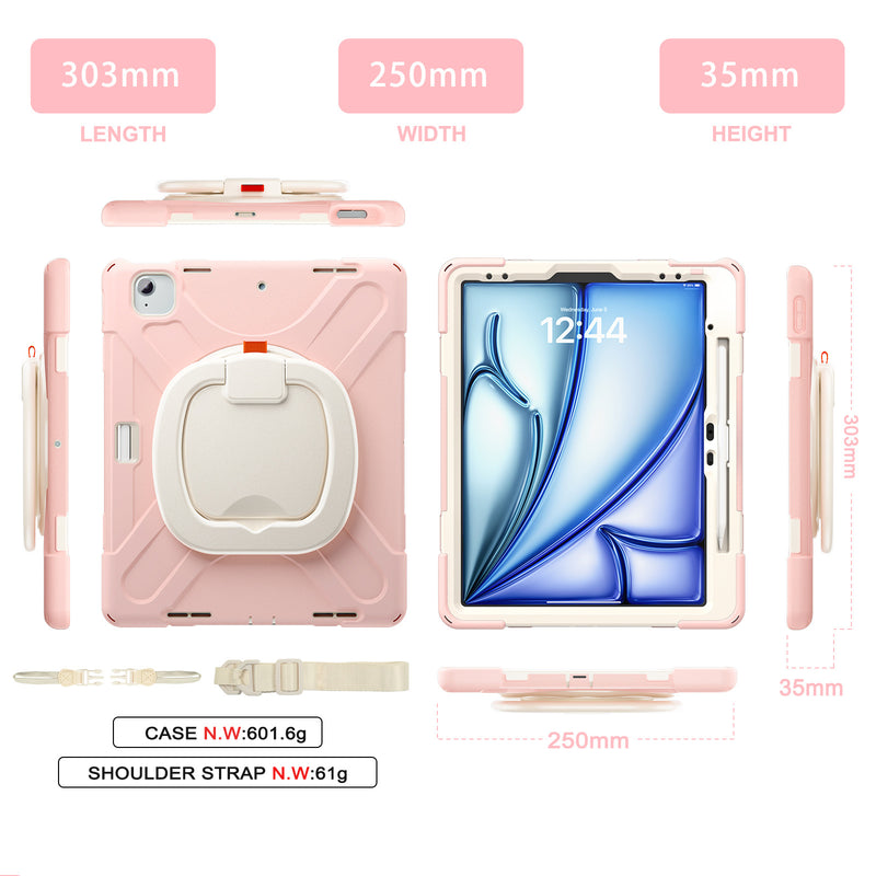 Cargue la imagen en el visor de la galería, Lenovo Tab M11 11.0&quot; 2024 (TB-330XU/330FU) - Multifunctional Shockproof Heavy Duty Series Case With Shoulder Strap
