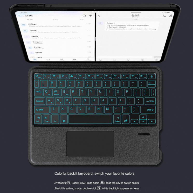 Load image into Gallery viewer, [With backlight] OPPO Pad Neo (OPD2302, OPD2303) - Detachable Smart Colorful Backlit Keyboard Case - Polar Tech Australia
