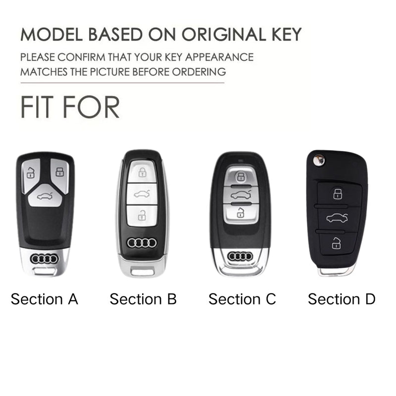 Cargue la imagen en el visor de la galería, Audi Stylish with Cool Shockproof Car Key Protective Fob Case Cover For A3, A4, A5, A6, Q2, Q3, Q5, Q7, Q8, e-tron

