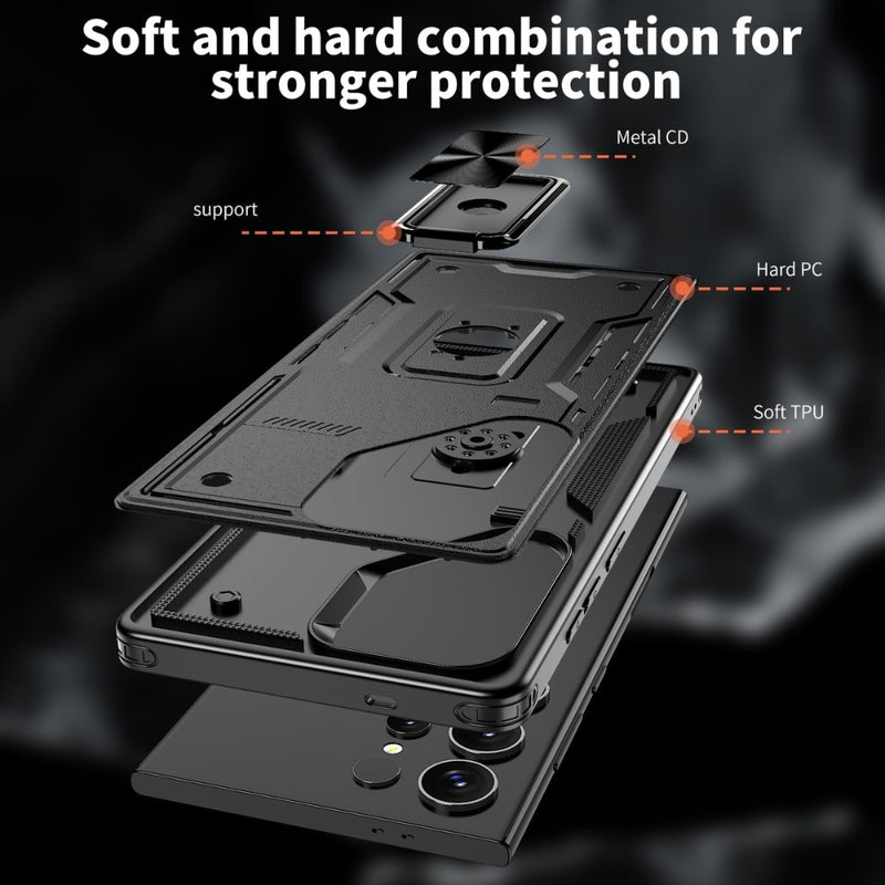 Load image into Gallery viewer, Samsung Galaxy S21 5G (SM-G991) - TPU+PC 2-in-1 Material Shockproof Protective Case with Metal Rotating Stand
