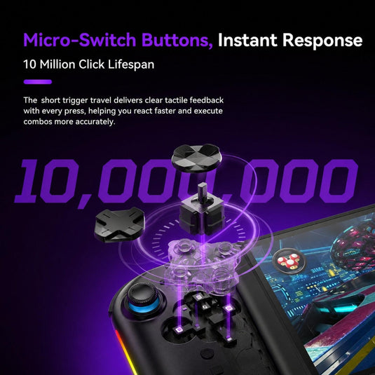 Nintendo Switch 2 Left + Right Magnetic Controllers 9-Axis RGB Motion-Sensing Hall-Effect Joystick With Bluetooth 5.4 Wake-Up and Burst Fire Functionality