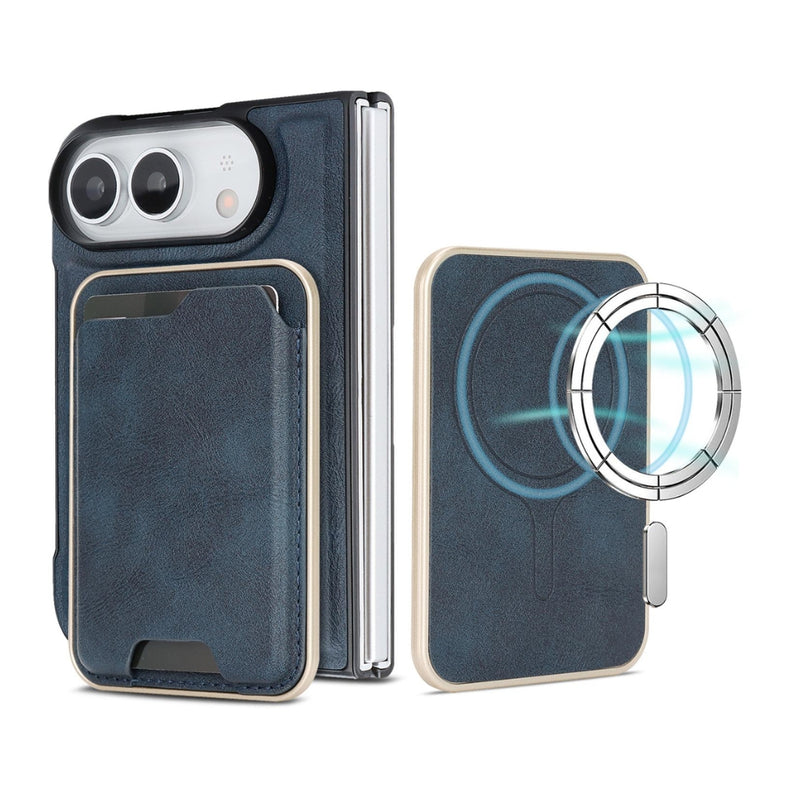Chargez l'image dans la visionneuse de la galerie, Apple iPhone Ultra / Fold - Kalebol Slim MagSafe Ring Magnetic Card Bag Leather Phone Case
