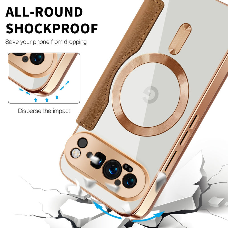 Chargez l&#39;image dans la visionneuse de la galerie, Google Pixel 10 Pro XL - Shield Magsafe RFID Anti-theft Rhombus Leather Phone Case
