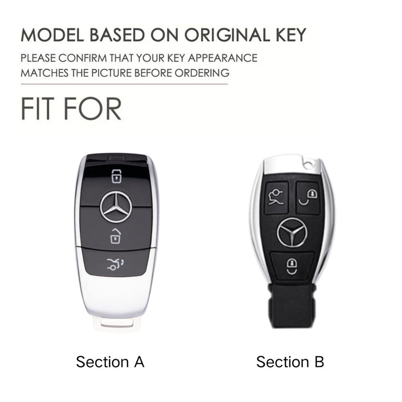 Chargez l&#39;image dans la visionneuse de la galerie, Mercedes Benz Carbon Fiber Metal Protective Car Key Fob Case Cover For Benz A, B, C, E, GLC, GLE
