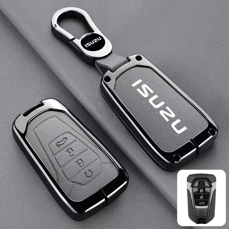 Cargue la imagen en el visor de la galería, Isuzu Aluminum Alloy Shockproof Car Key Case Cover for D-Max, MU-X, Lingtuo, Ruimai
