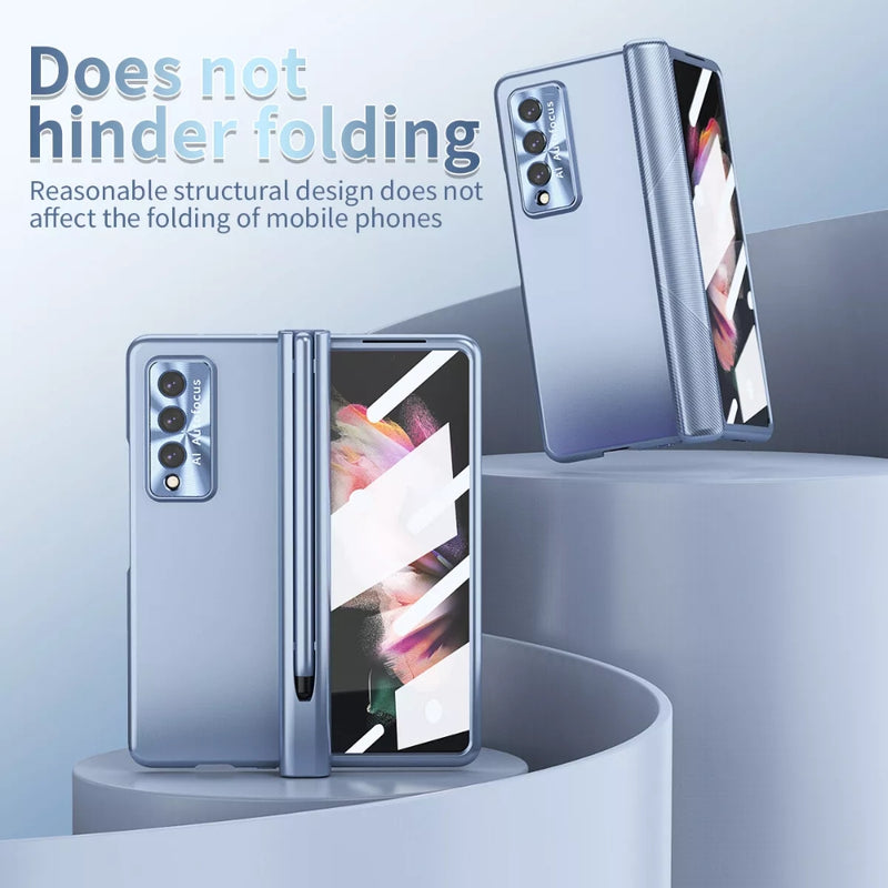Cargue la imagen en el visor de la galería, [With Pen Slot] Samsung Galaxy Z Fold 6(SM-F956) - Full Coverage Electroplated Magnetic Hinge Shockproof Protective Case
