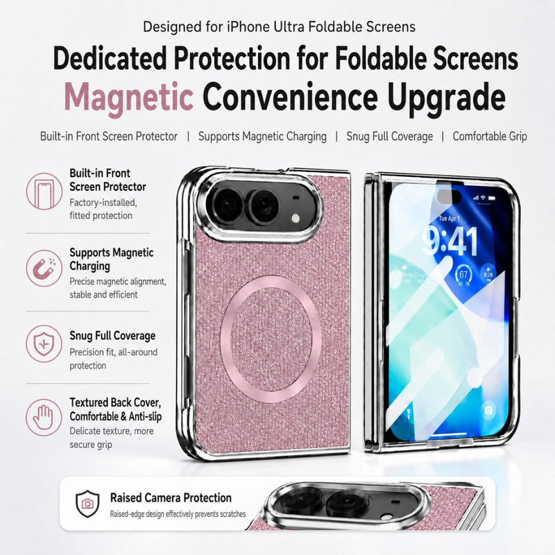 Load image into Gallery viewer, Apple iPhone Ultra / Fold - Glitter Powder Magnetic Integrated Film Phone Case
