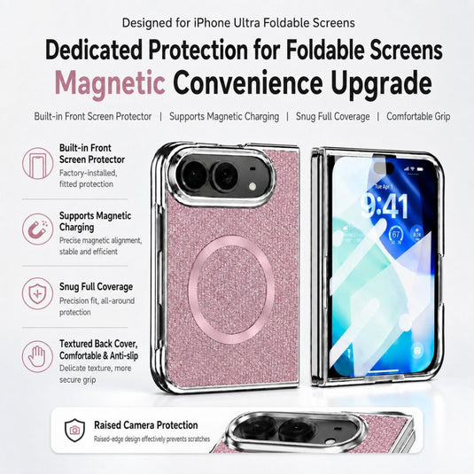 Apple iPhone Ultra / Fold - Glitter Powder Magnetic Integrated Film Phone Case