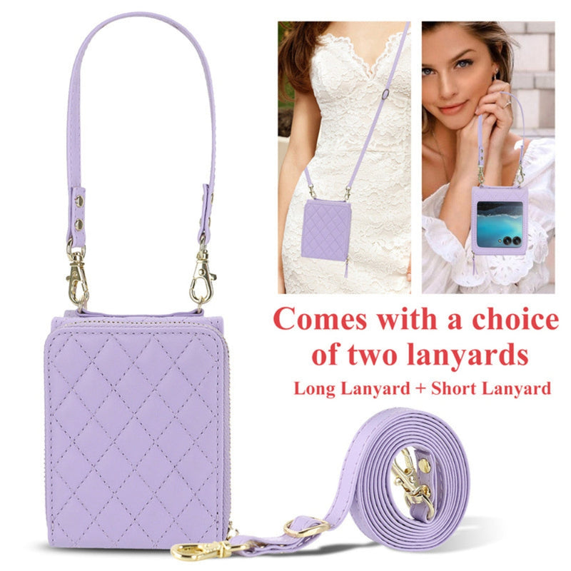 Load image into Gallery viewer, [With Shoulder Strap] [With Card Slot] Motorola Razr 50/Ultra - PU leather Crossbody Wallet Style Shockproof Phone Case - Polar Tech Australia
