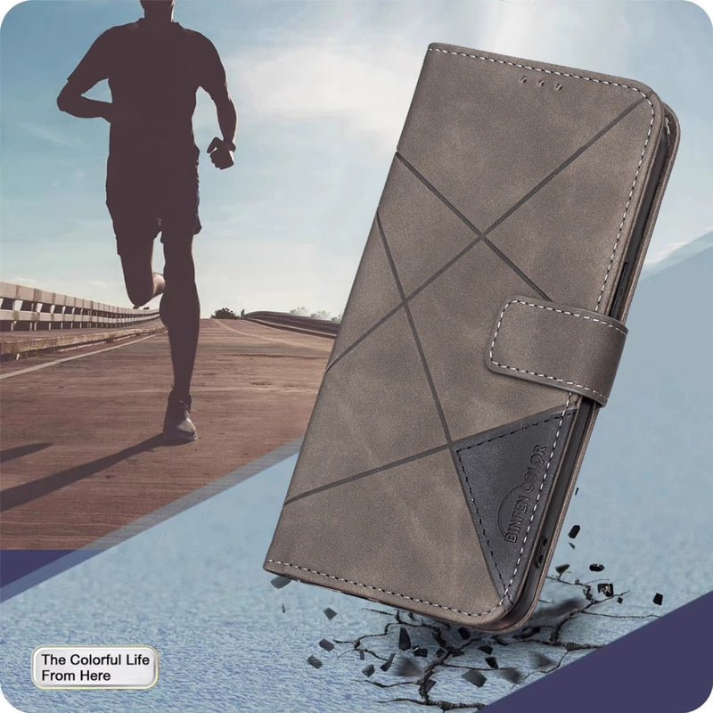 Load image into Gallery viewer, Apple iPhone 17 Air - Rhombus Texture Magnetic Leather Phone Case

