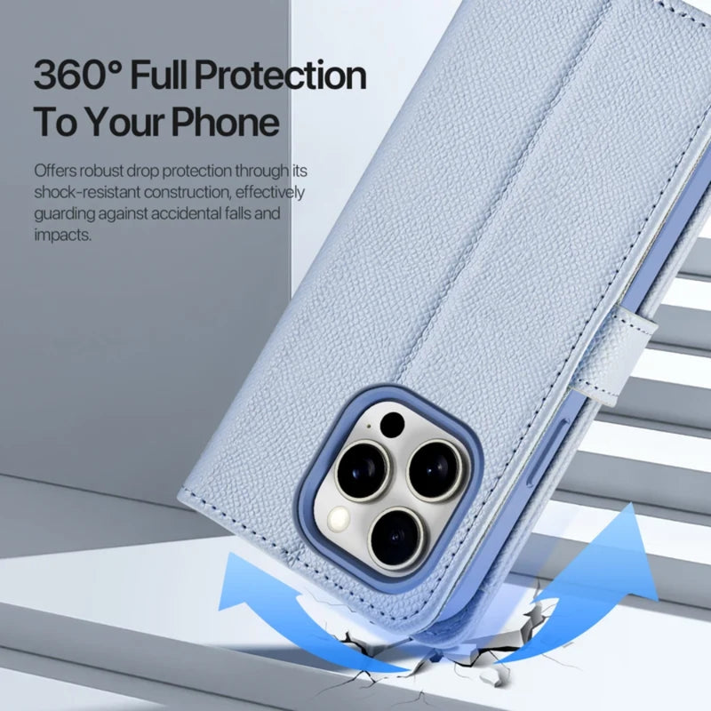 Load image into Gallery viewer, [Detachable][With Card Slot] Apple iPhone 17 - Detachable Magnetic Genuine Leather Wallet Case
