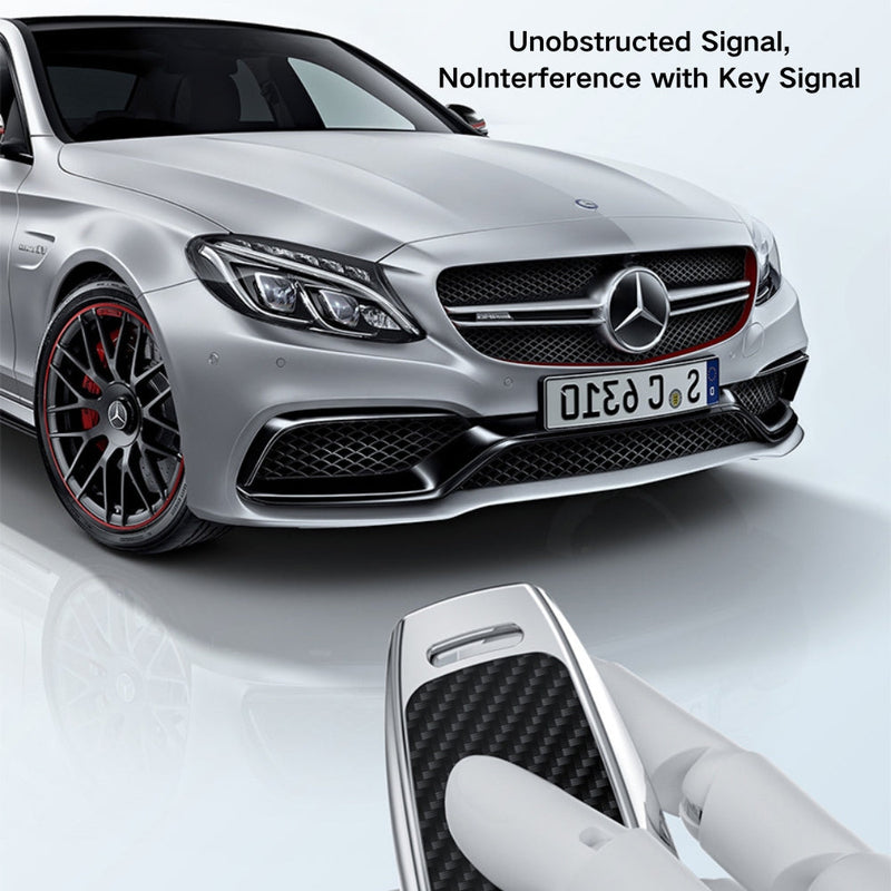 Cargue la imagen en el visor de la galería, Mercedes Benz Zinc Alloy + Carbon Fiber Texture Car Key Fob Case Cover For Benz A, B, C, E, S, G-Class, GLA, GLB, GLC, GLE, GLS, CLA, CLS, EQC
