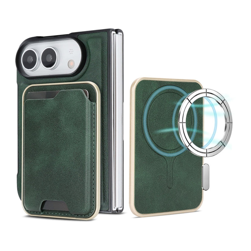 Chargez l'image dans la visionneuse de la galerie, Apple iPhone Ultra / Fold - Kalebol Slim MagSafe Ring Magnetic Card Bag Leather Phone Case
