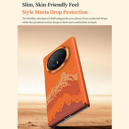 Honor Magic V6 - Kevlar Pixel Grid Texture Magnetic Phone Case