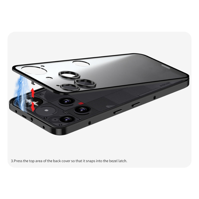 Chargez l&#39;image dans la visionneuse de la galerie, Nothing Phone (3) - Snap Buckle Metal Frame Frosted Phone Case
