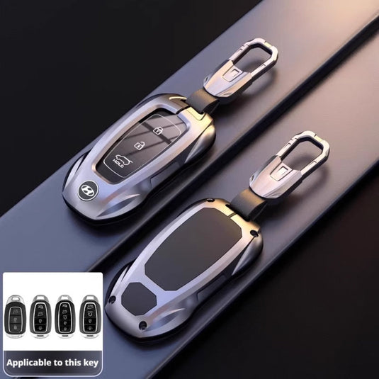 Hyundai Stylish Metal Car Key Fob Protective Case Cover For Tucson, Sport, Elantra, Santa Fe, ix35, ix25