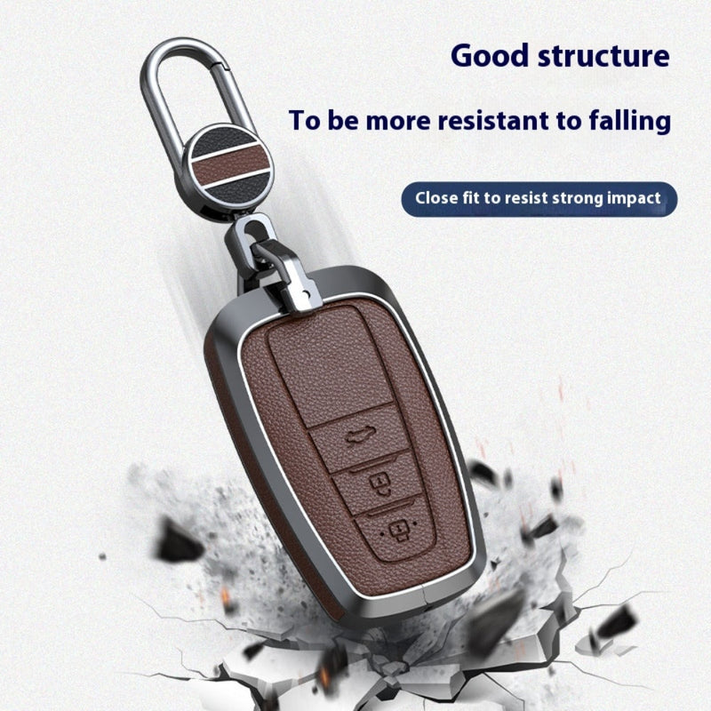 Chargez l&#39;image dans la visionneuse de la galerie, Toyota Zinc Alloy Leather Car Key Fob Case Cover For Camry, C-HR, Corolla, RAV4, Avalon, Land Cruiser, Prado, Prius
