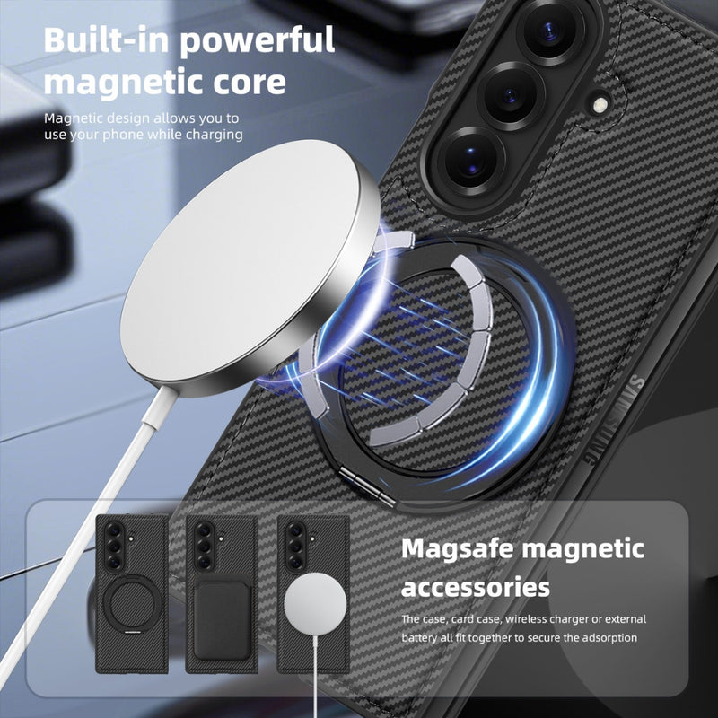 Load image into Gallery viewer, Samsung Galaxy Z Fold8 Ultra 5G - Aramid Fiber Magnetic Phone Case with 360° Rotating Stand
