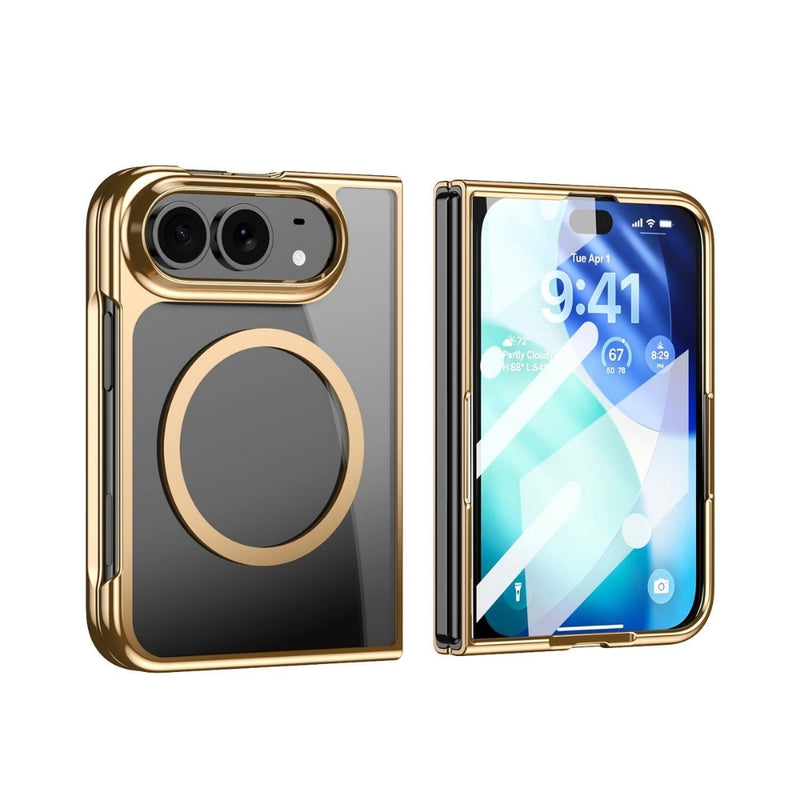 Load image into Gallery viewer, Apple iPhone Ultra - Clear Plated Magnetic Integrated Film Phone Case
