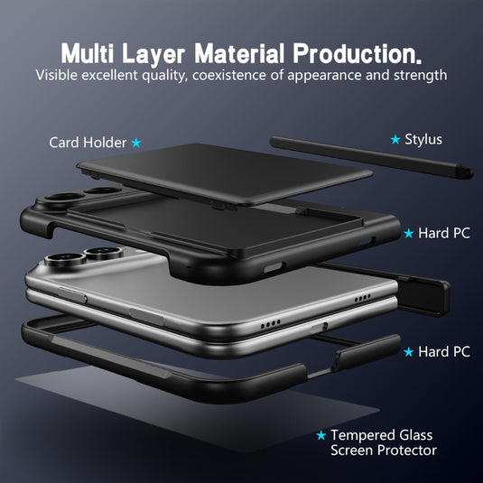 Apple iPhone Ultra / Fold - Card Bag Holder Hinge Integrated Film Phone Case, with Pen