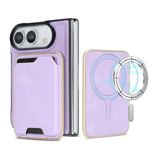 Apple iPhone Ultra / Fold - Kalebol Slim MagSafe Ring Magnetic Card Bag Leather Phone Case