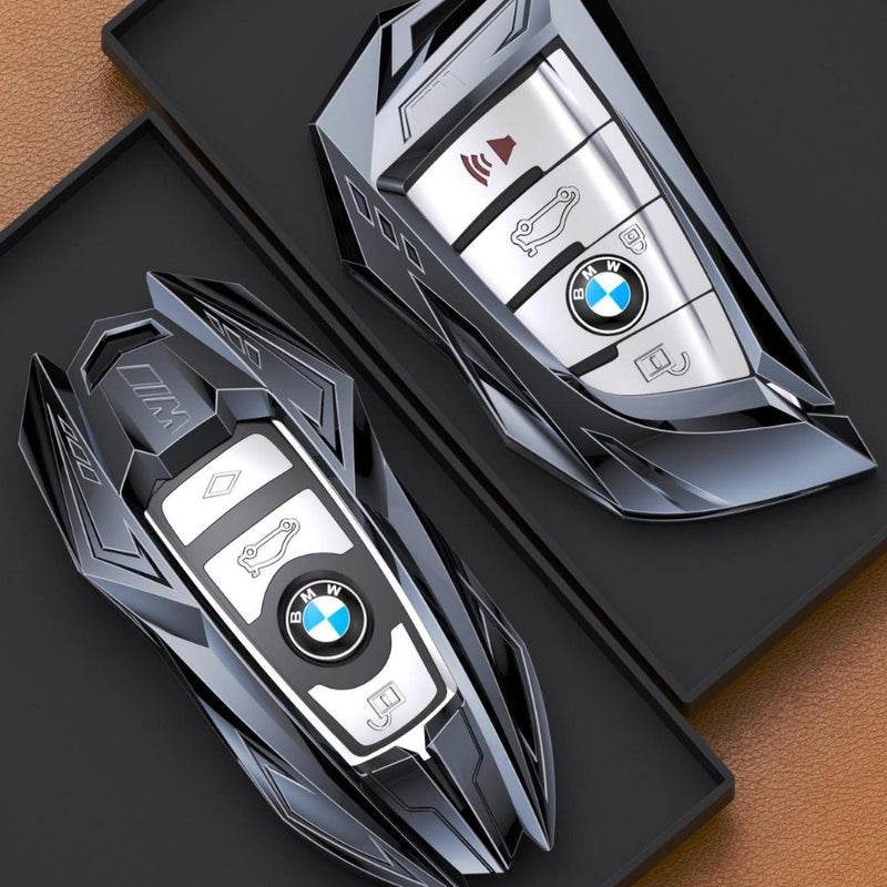Cargue la imagen en el visor de la galería, BMW Mecha Style Zinc Alloy Car Key Fob Case Cover For 1, 3, 5, 7 Series,X1, X3, X5, X6, X7
