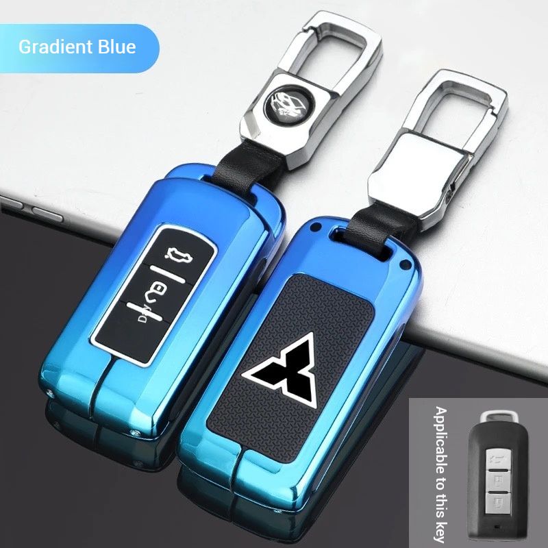 Chargez l&#39;image dans la visionneuse de la galerie, Mitsubishi Zinc Alloy + Silicone Car Key Fob Case Cover For Outlander, Eclipse Cross, ASX, Pajero, Lancer
