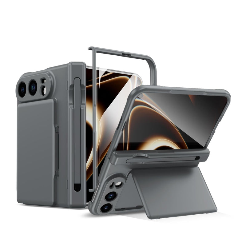 Chargez l'image dans la visionneuse de la galerie, Apple iPhone Ultra / Fold - Card Bag Holder Hinge Integrated Film Phone Case, with Pen
