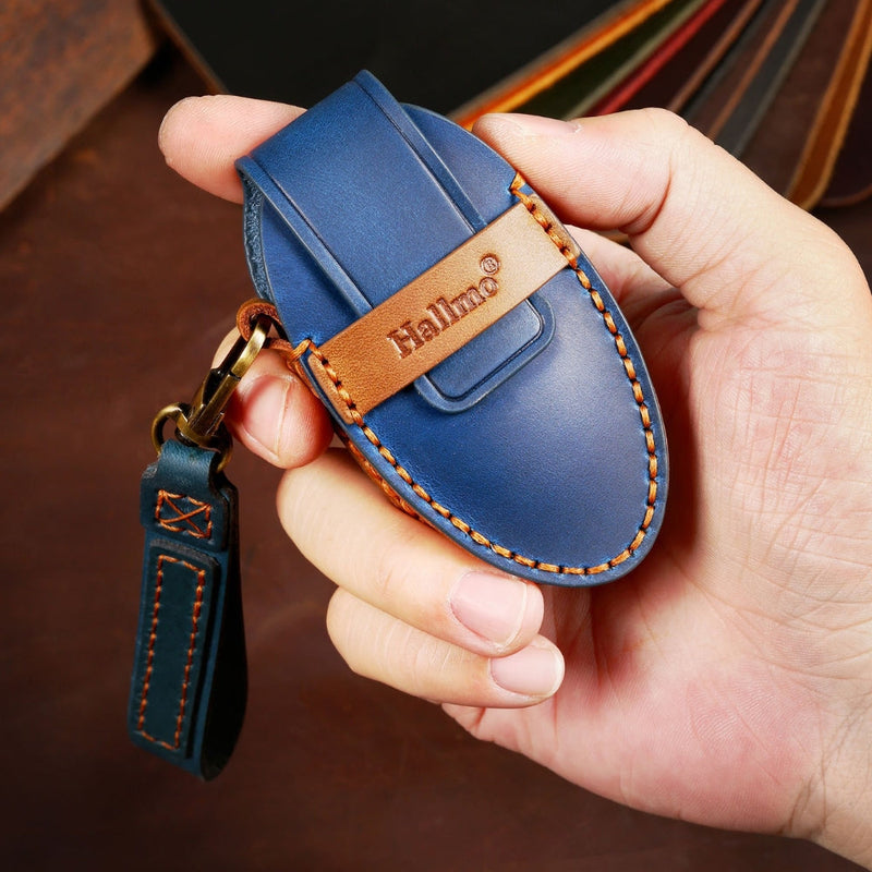 Load image into Gallery viewer, Hyundai Handcrafted Genuine Leather Car Key Fob Protective Case Cover For Ionic 6, Kona EV, Grandeur GN7
