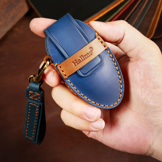 Hyundai Handcrafted Genuine Leather Car Key Fob Protective Case Cover For Ionic 6, Kona EV, Grandeur GN7