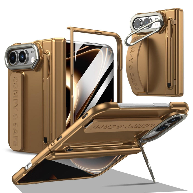 Chargez l'image dans la visionneuse de la galerie, Apple iPhone Ultra / Fold - Film Integrated Lens Frame Bracket Phone Case with Wristband / Pen
