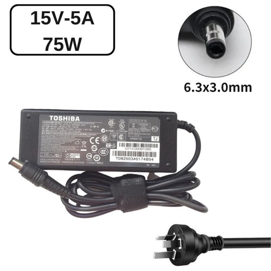 [75W/15V-5A][6.3x3.0] Toshiba Satellite 1405-S172  PA3755U-1ACA AC Power Adapter Laptop Wall Charger (AU Plug) - Polar Tech Australia