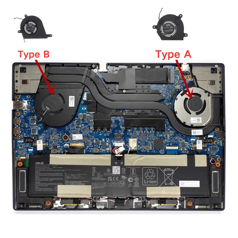Load image into Gallery viewer, Asus ZenBook Pro Duo UX8402ZE UX8402ZA UX8402VU UX8402VV 14.5&quot; 14.5 Inch Series - Laptop CPU &amp; GPU Cooling Fan Cooler

