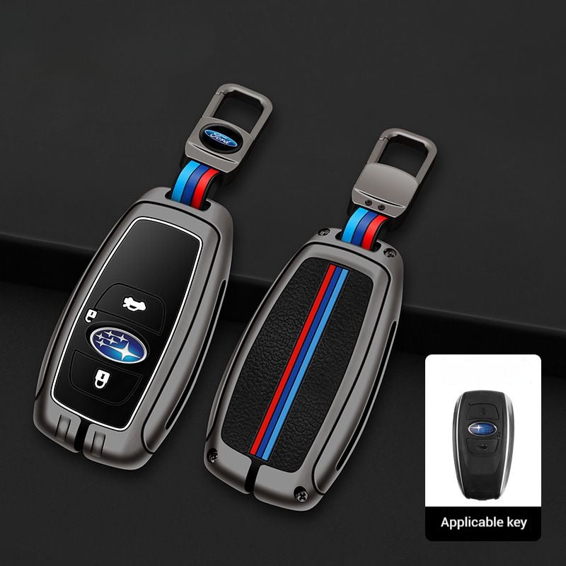 Chargez l&#39;image dans la visionneuse de la galerie, Subaru Metal Shell &amp; Soft Silicone Full Protection Remote Car Key Fob Case Cover For Outback, Forester, Impreza, WRX, XV, Crosstrek, Legacy
